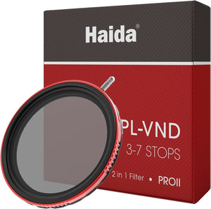 Haida Pro II Multi-Coating Circular Polarizer + Variable Neutral Density Filter Nano-Coating CPL + VND Filter 77mm(2 in 1)