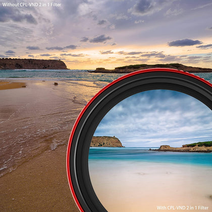 Haida Pro II Multi-Coating Circular Polarizer + Variable Neutral Density Filter Nano-Coating CPL + VND Filter 77mm(2 in 1)
